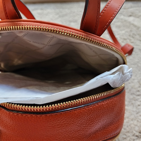 New Michael Kors brooklyn backpack pumpkin spice deep orange handbag tags - Picture 4 of 5